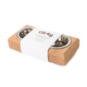 Comedouro duplo para cão pequeno ou gato- CORKY BY PELCOR