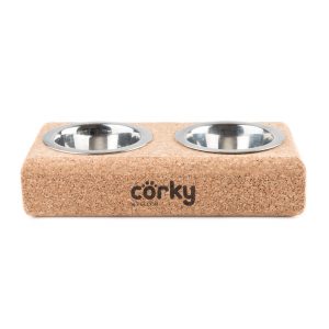 Comedouro duplo para cão pequeno ou gato- CORKY BY PELCOR